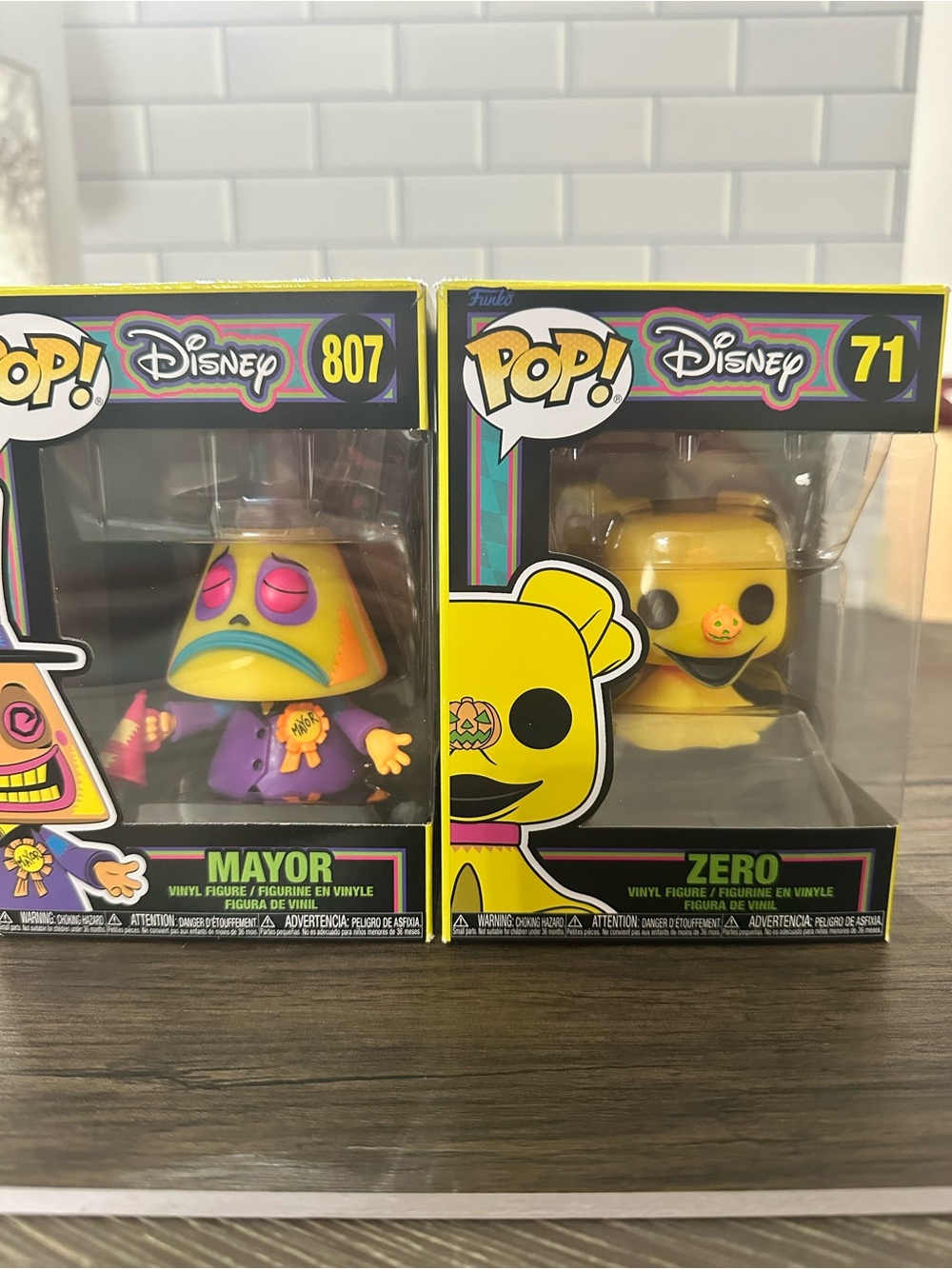 Funko Pop! Disney Mayor & Zero Vinyl Figures - Yellow, Purple, Pink